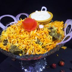 Beef biryani A picture of Beef biryani.
