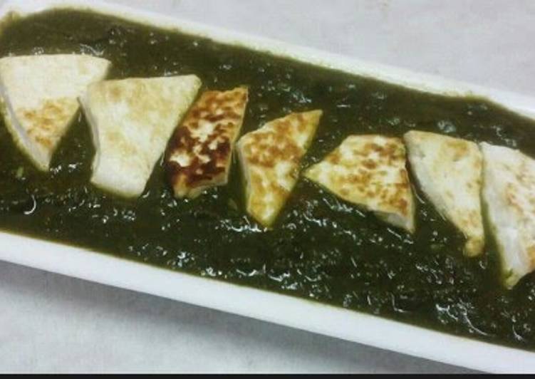 Palak Paneer (cottage cheese cubes in spinach)
