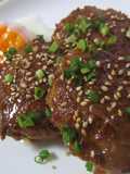 Teriyaki Tsukune Patties With Soft Boiled Eggs