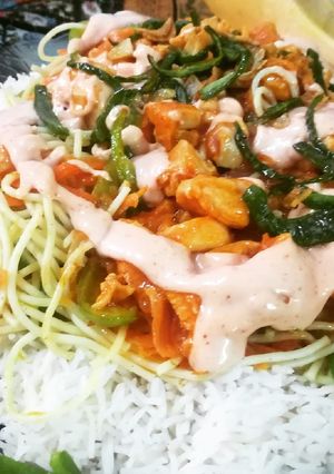 A picture of Singaporean Rice.