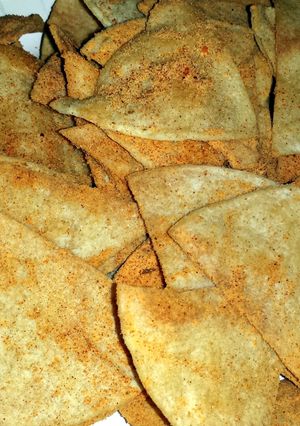 A picture of Homemade Nacho Tortilla Chips.