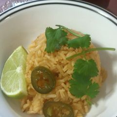 Spanish rice A picture of Spanish rice.