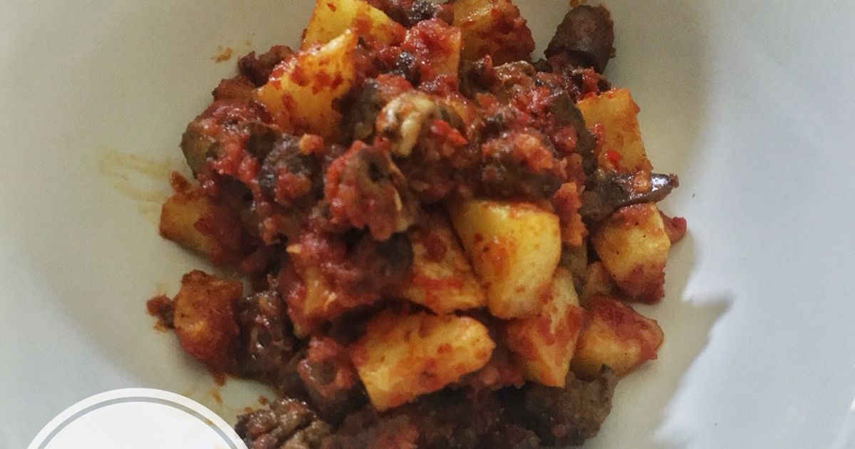 Sambal Balado Hati Ayam + Kentang (resep masakan padang)