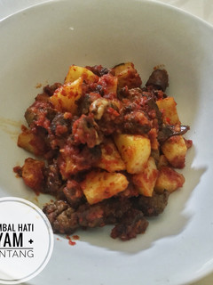 Foto resep Sambal Balado Hati Ayam + Kentang (resep masakan padang)