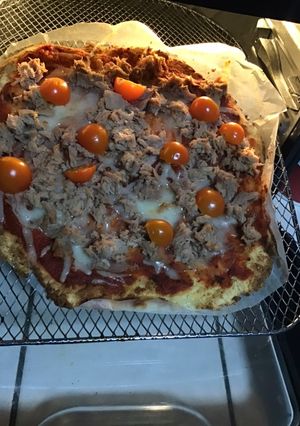 Una foto de Pizza de coliflor #keto