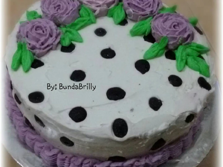 Langkah Gampang Membikin Resep  Cake Ultah Polkadot Coklat yang Enak, Lezat