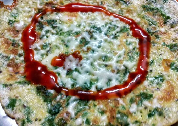 Steps to Make Gordon Ramsay Cheesy spinach egg pancake