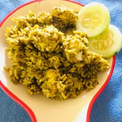 A picture of Paneer Palak Pulao.
