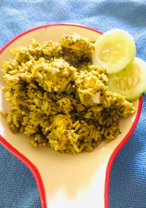 A picture of Paneer Palak Pulao.