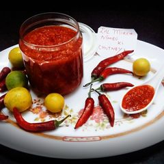 A picture of Instant lemon red chilli chutney.