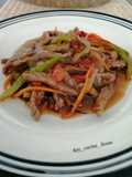 Ternera con verduras y salsa de soja