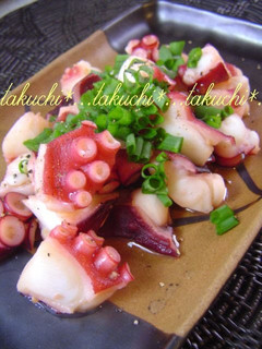 A picture of Octopus with Garlic, Butter and Ponzu Sauce.
