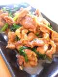 Pork and Komatsuna Fried in Garlic and Soy Sauce