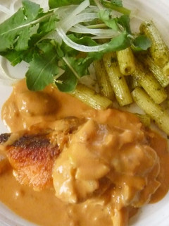 A picture of Salmon Meunière with Creamy Tomato Sauce.