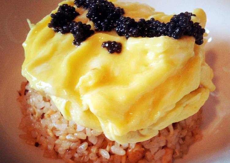 Step-by-Step Guide to Make Any-night-of-the-week Salmon fried rice with cavair omelette