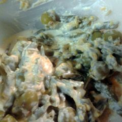 A picture of greenbean and olive salad.