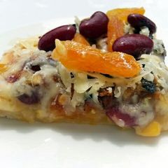 A picture of Breakfast Apricot And Beans Pizza.