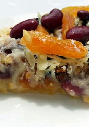 A picture of Breakfast Apricot And Beans Pizza.