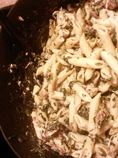 A picture of Chicken Alfredo Parmesan.