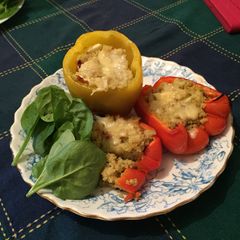 A picture of Greek Style Couscous Stuffed Peppers.