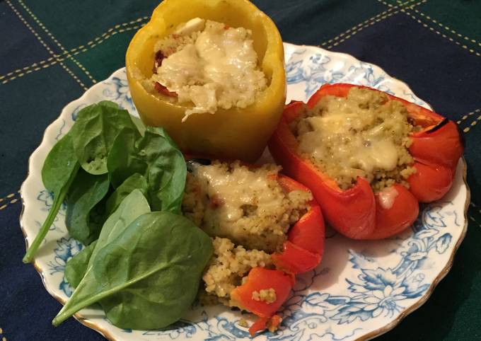 Greek Style Couscous Stuffed Peppers