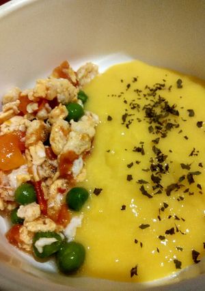Foto resep Day. 107 Bubur Jagung dan Tumis Telor (9 month+)