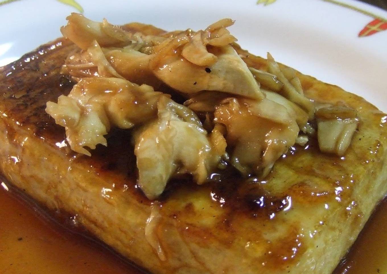 Tofu Steak with Sublime Maitake Mushroom Sauce
