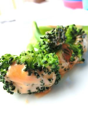 A picture of Ketchup and Mayonnaise Broccoli for Bento.