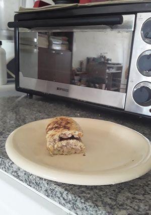 Una foto de Arrolladitos de avena (tipo omelette) con atún