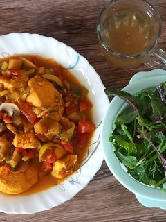 عکسی از دستور خوراک مرغ تند رژیمی🌶🤯😵💫