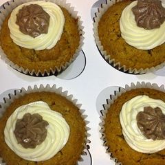 Organic peanut butter cupcakes A picture of Organic peanut butter cupcakes.