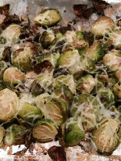 A picture of Roasted Garlic Parmesan Brussel Sprouts.