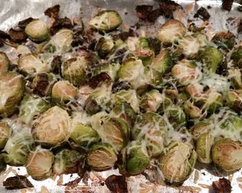 Easy Fast Cooking Roasted Garlic Parmesan Brussel Sprouts Practical Delicious