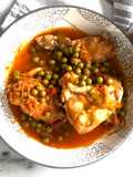 Pechuga de pollo y muslos a la portuguesa