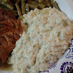 Mashed cauliflower parmesan A picture of Mashed cauliflower parmesan.