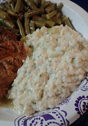 A picture of Mashed cauliflower parmesan.