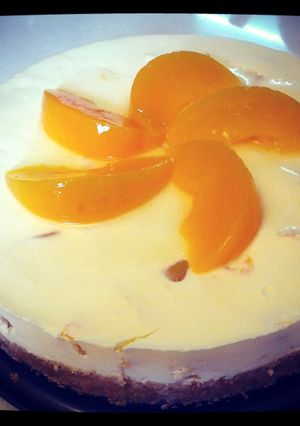 A picture of No bake cheese cake.
