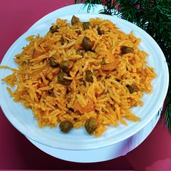 A picture of Green Chana Dum Pulav.