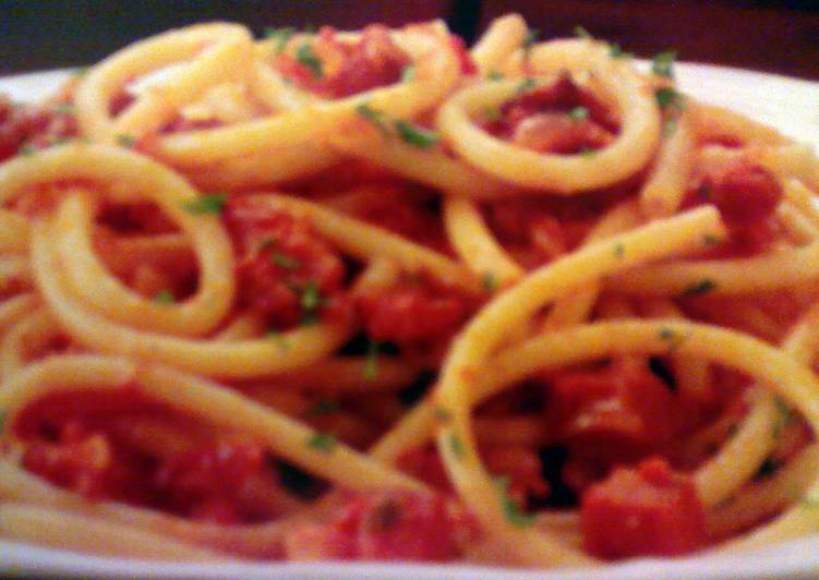 Recipe of Homemade Bailie&#39;s Bucatini All&#39;Amatriciana