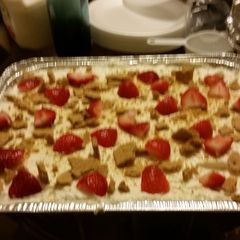 A picture of Strawberry cheesecake trifle.