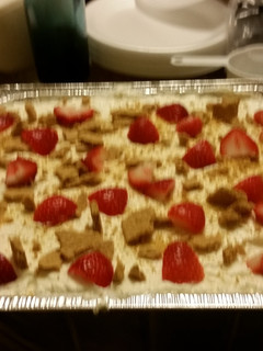 A picture of Strawberry cheesecake trifle.