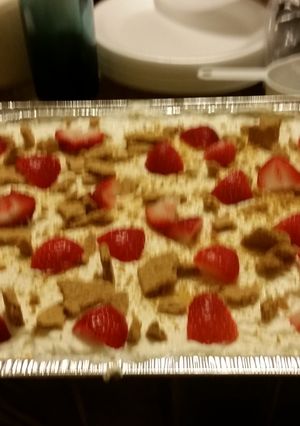 A picture of Strawberry cheesecake trifle.
