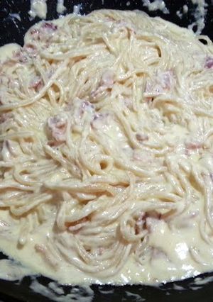 A picture of Carbonara Spaghetti.