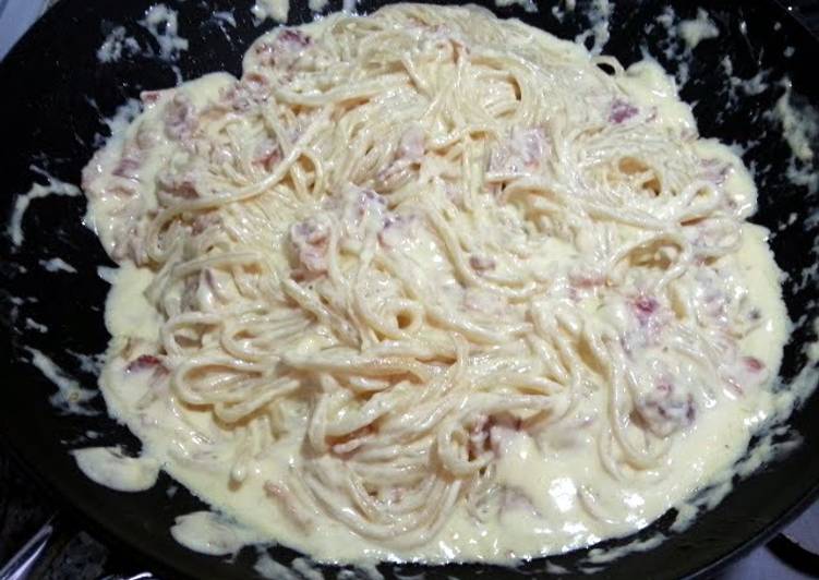Steps to Prepare Homemade Carbonara Spaghetti