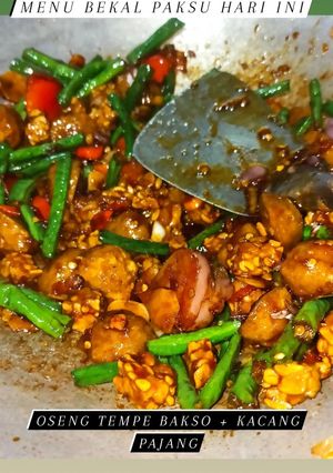Foto resep Tumis bakso dan tempe pedas manis