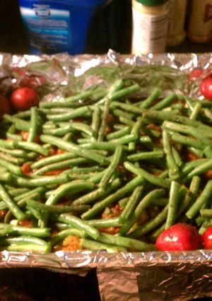 A picture of Steamed Lime Swai & Green Beans and Red Potatoes.
