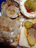 Brie burgers and onions