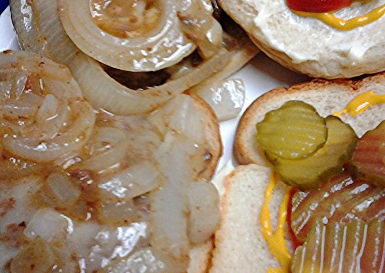 Steps to Make Ultimate Brie burgers and onions