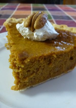 A picture of East Texas Pecan Sweet Potato Pie.