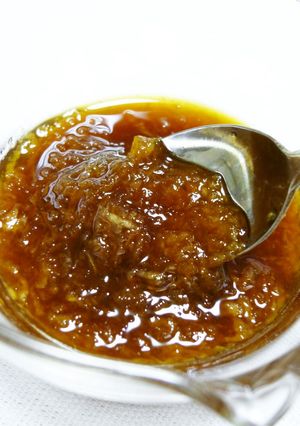 A picture of Chilled Shabu Shabu Sauce with Grated Daikon Radish, Lemon & Soy Sauce.